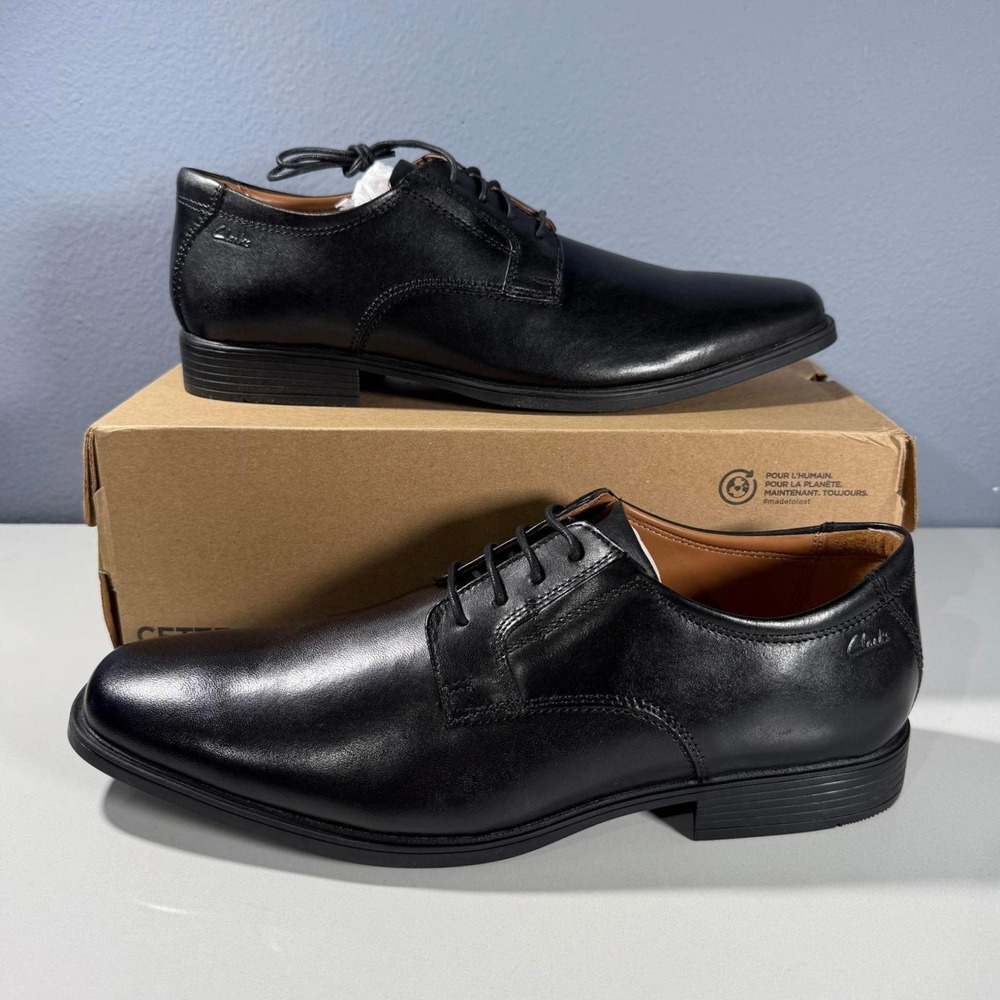 Clarks Men's Black Leather‎ Oxford Dress Shoes Size 13